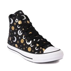 Black and Gold High-Top Converse